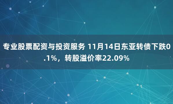 专业股票配资与投资服务 11月14日东亚转债下跌0.1%，转股溢价率22.09%